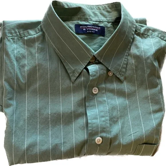 Roundtree & Yorke | Shirts | Roundtree Yorke Green White Striped Slim Fit Button Down Shirt With Pockets | Poshmark Roundtree & Yorke | Shirts | Roundtree Yorke Green White Striped Slim Fit Button Down Shirt With Pockets | Poshmark